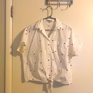White body button up top